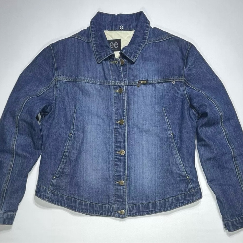 LEE Outerwear Denim Jean Jacket Women’s Large Vintage Knit Insulated Buttons